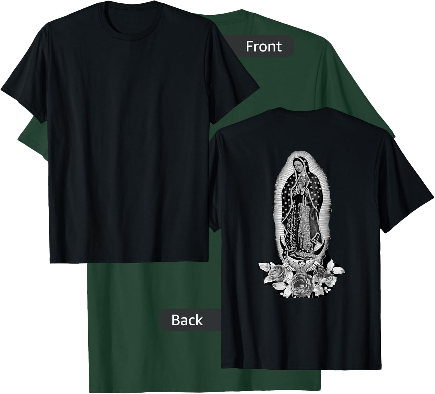 Our Lady De Guadalupe Sant Mary Back Print Christians T-Shirt - T-Shirt | Forest