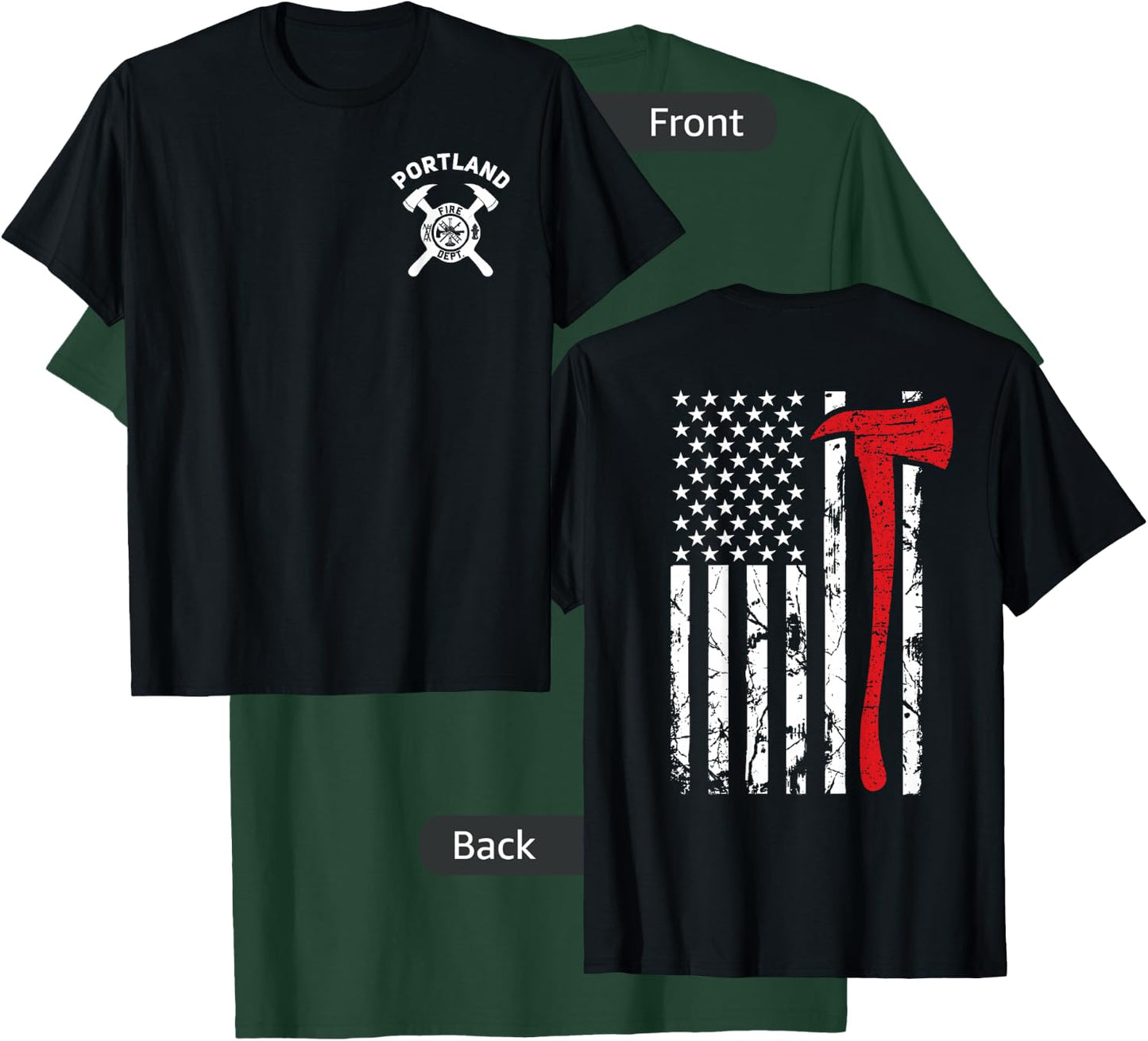 City Of Portland Fire Department Oregon Firefighter T-Shirt - T-Shirt | Forest