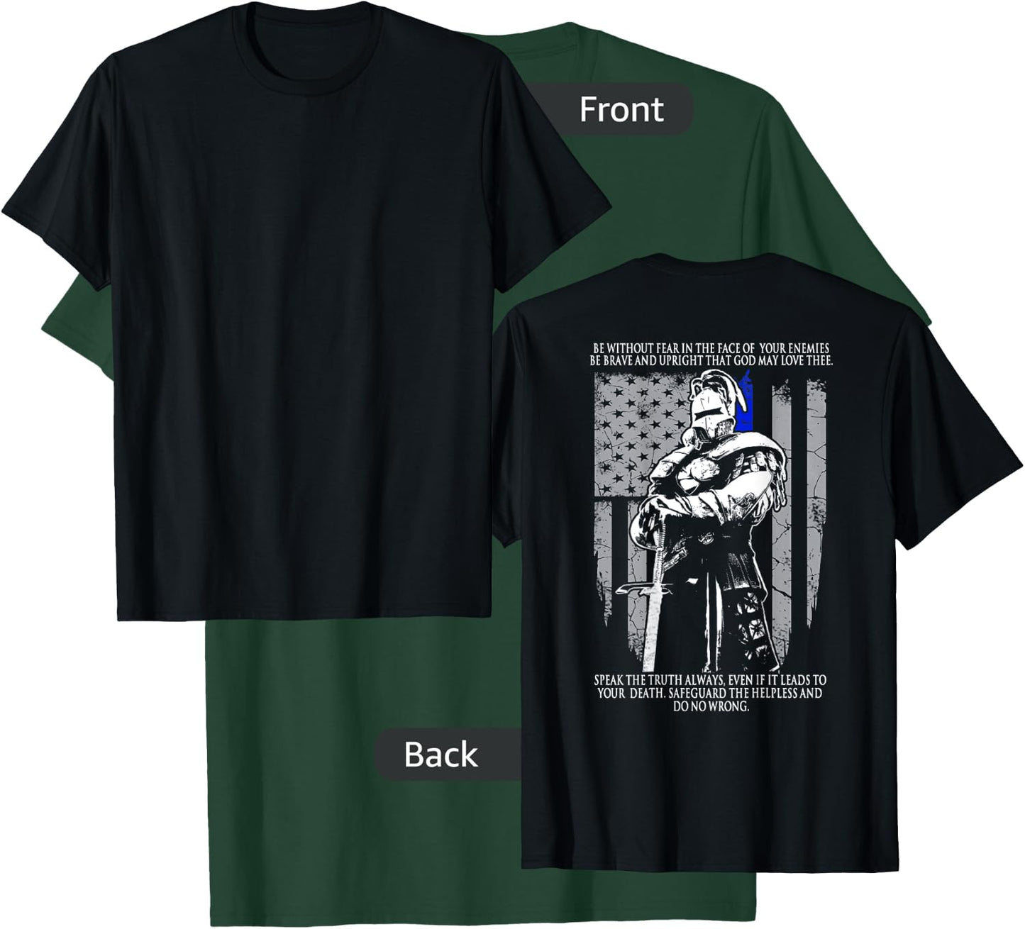 Be Without Fear In The Face Of Your Enemies Crusader T-Shirt - T-Shirt | Forest