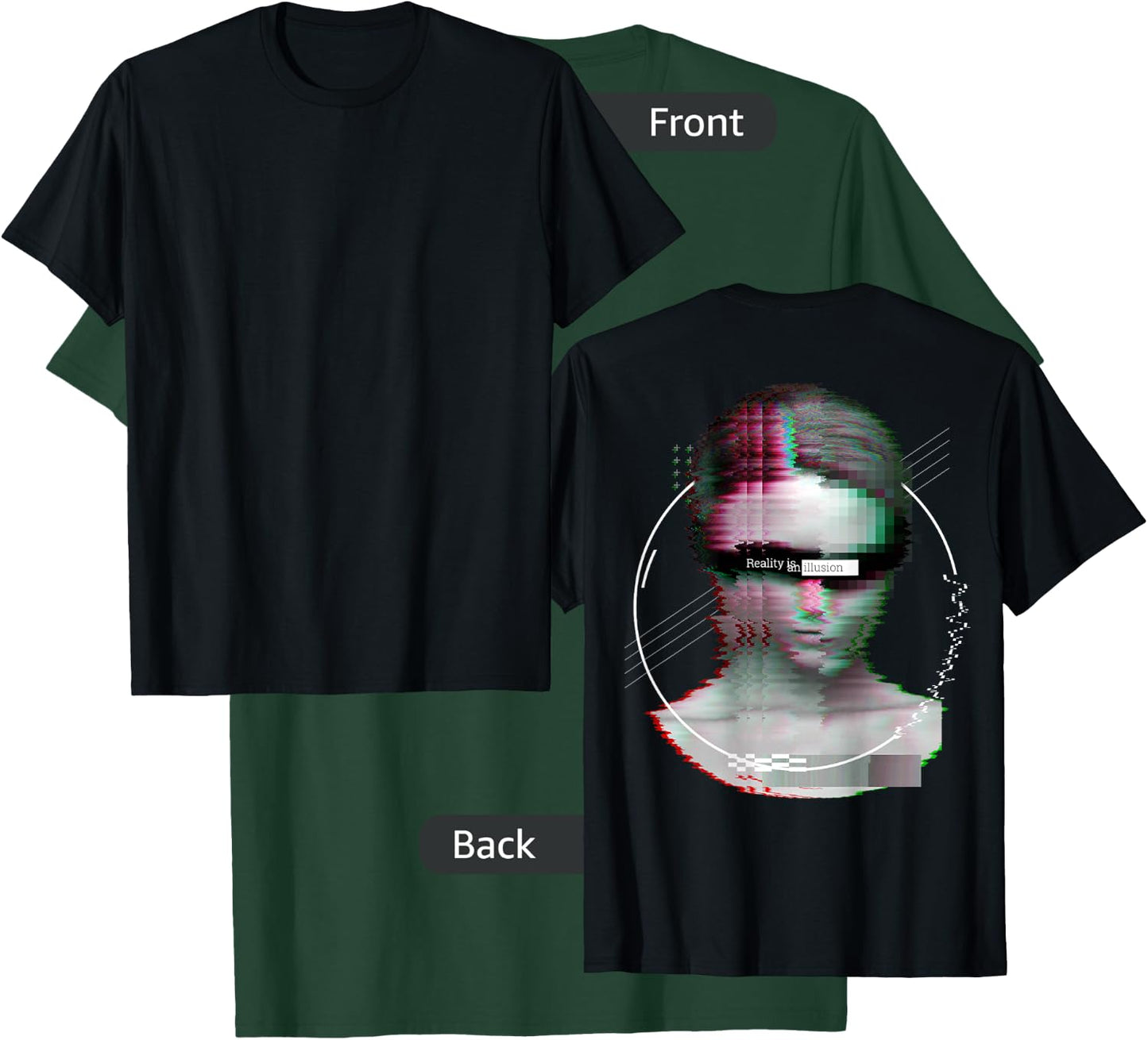 Back print: Techno music Vaporwave EDM party raver festival T-Shirt - T-Shirt | Forest
