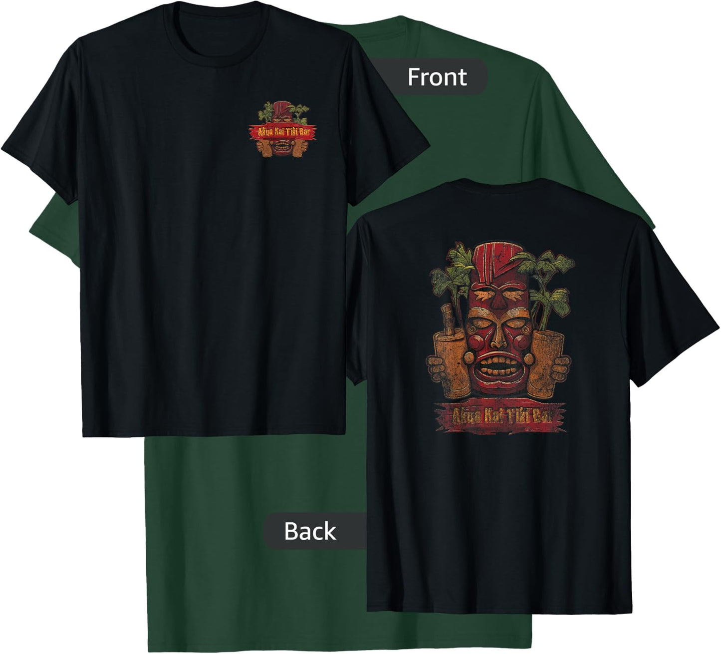Akua Kai Tiki Bar / Hawaiian Tropical Dive Bar Style / T-Shirt - T-Shirt | Forest