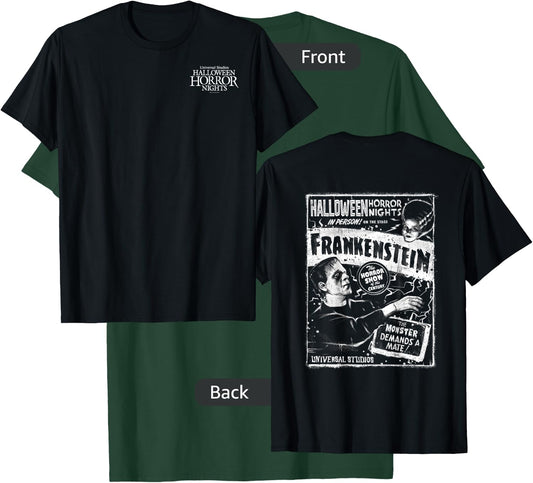 HHN Frankenstein & Bride of Frankenstein Front & Back T-Shirt - T-Shirt | Forest