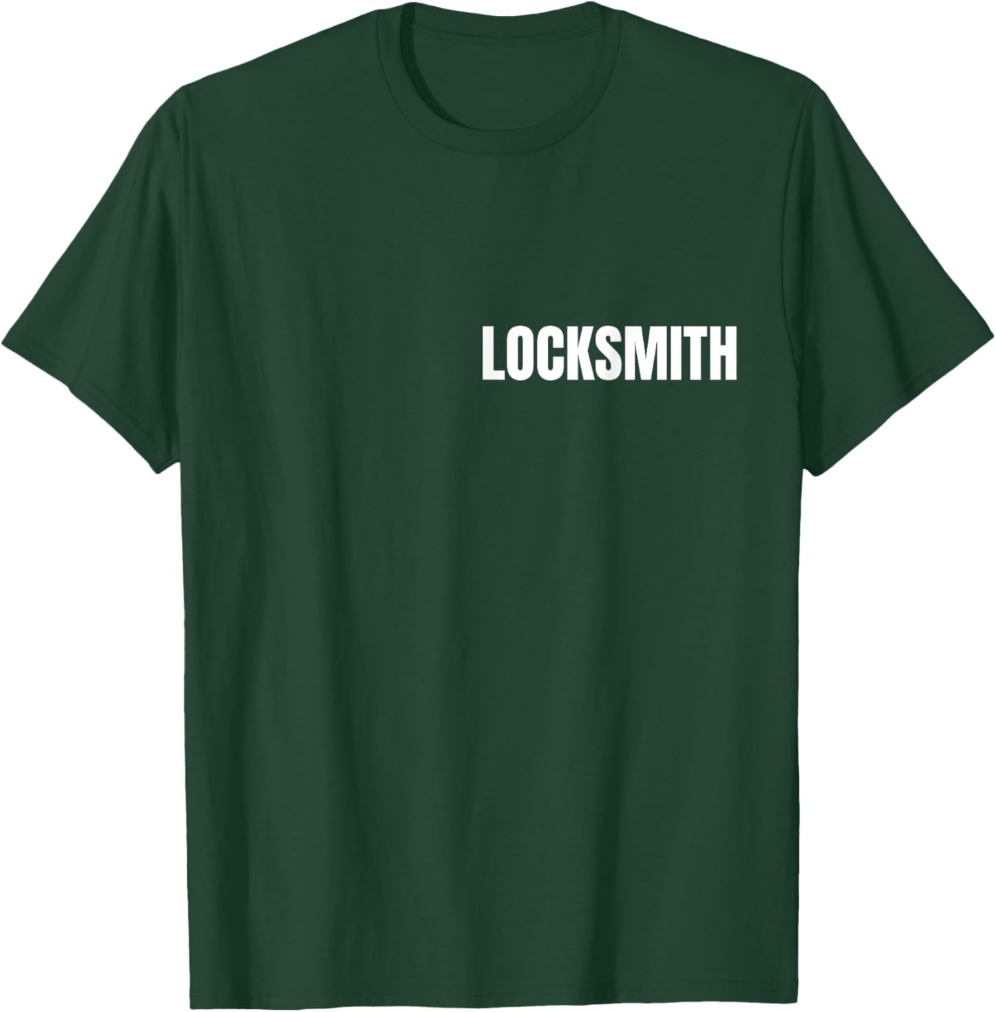Locksmith Logo Style Employees Official Uniform Work Design T-Shirt - T-Shirt | Forest