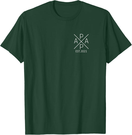 Proud Papa Est. 2021 Father 2021 promoted to Papa 2021 T-Shirt - T-Shirt | Forest