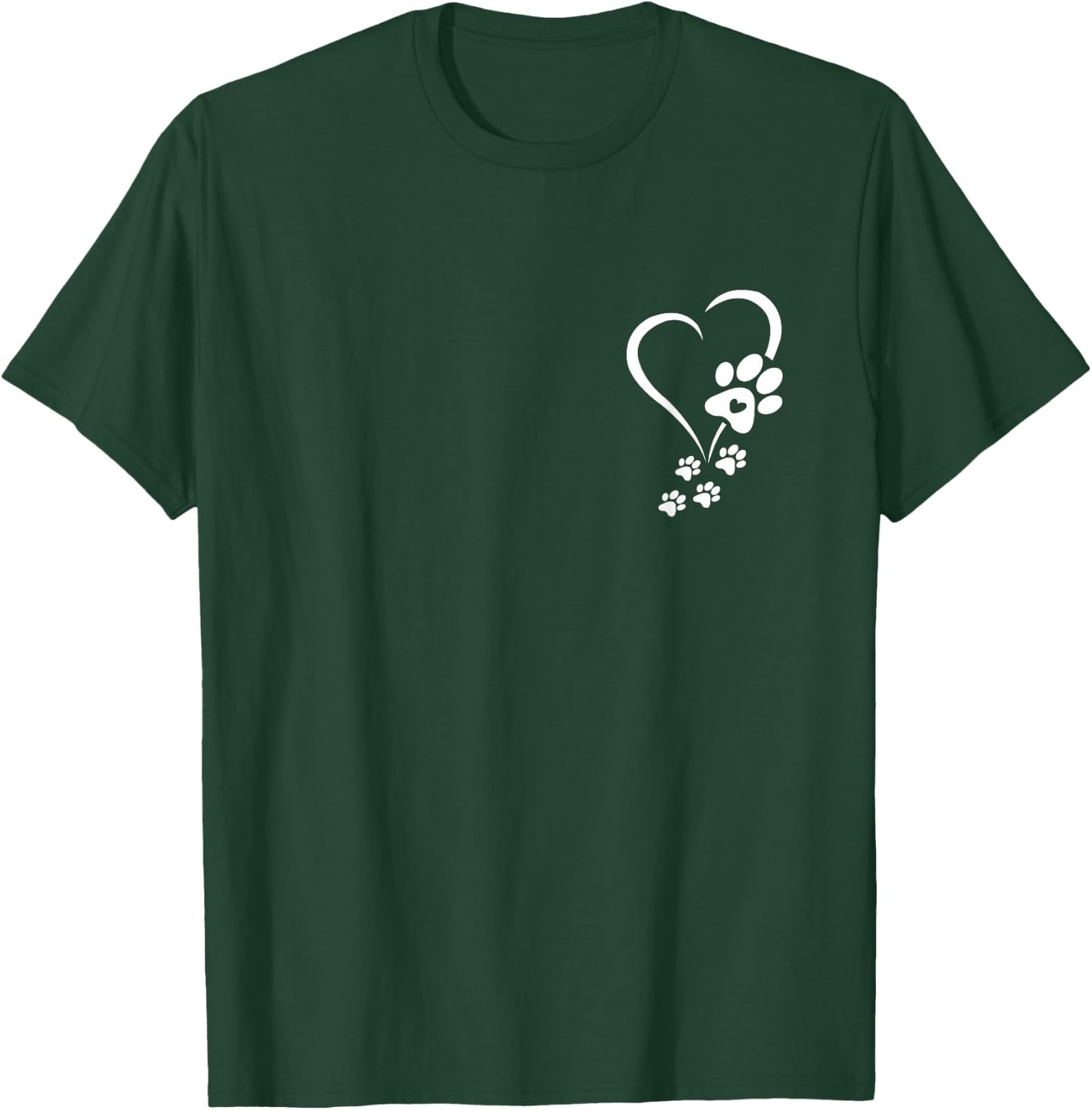 Dog Paw Heart Baby Dogs Paws Hearts Dog Paw Print Women Girls Kids T-Shirt - T-Shirt | Forest
