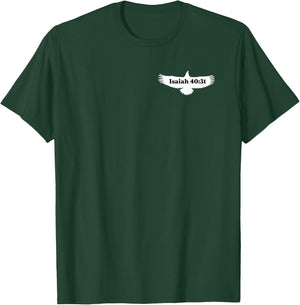 Great Commission | Isaiah 40:31 | Eagle Silhouette | Christian Kids - Black, Small T-Shirt - T-Shirt | Forest