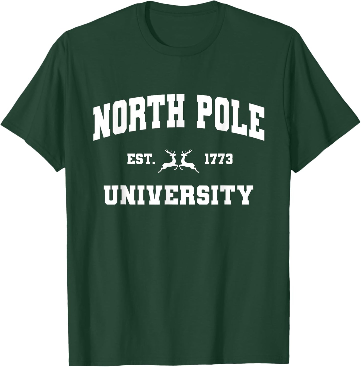 Christmas North Pole University Santa Workshop Elves Red T-Shirt - T-Shirt | Forest