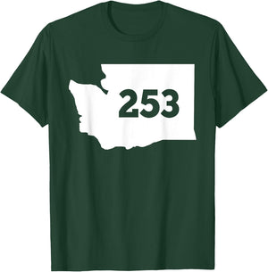 Washington 253 Area Code T-Shirt - T-Shirt | Forest