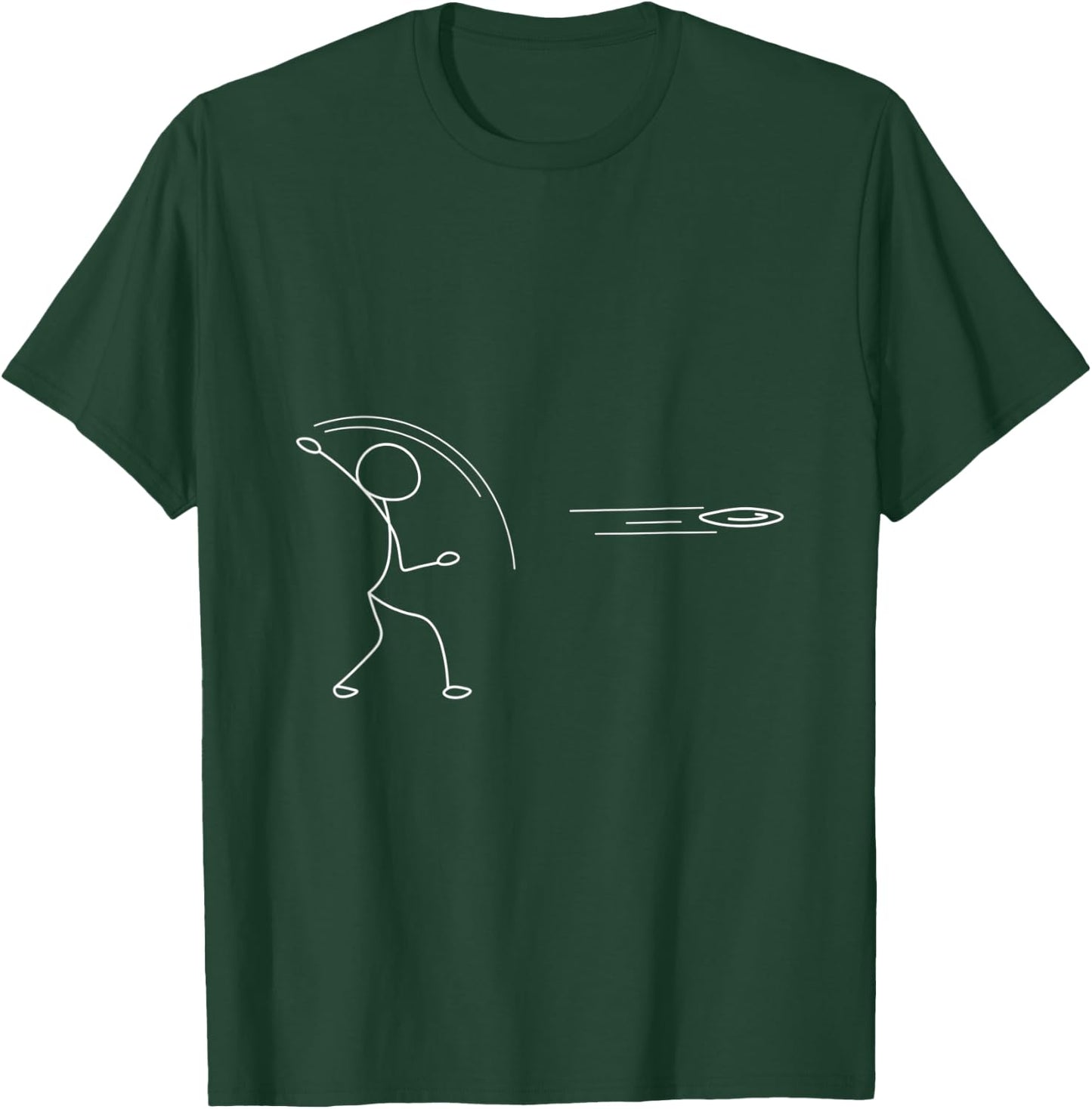 Stick Disc Golfer Disc Golfing Sport Lover Frisbee Stickman T-Shirt - T-Shirt | Forest