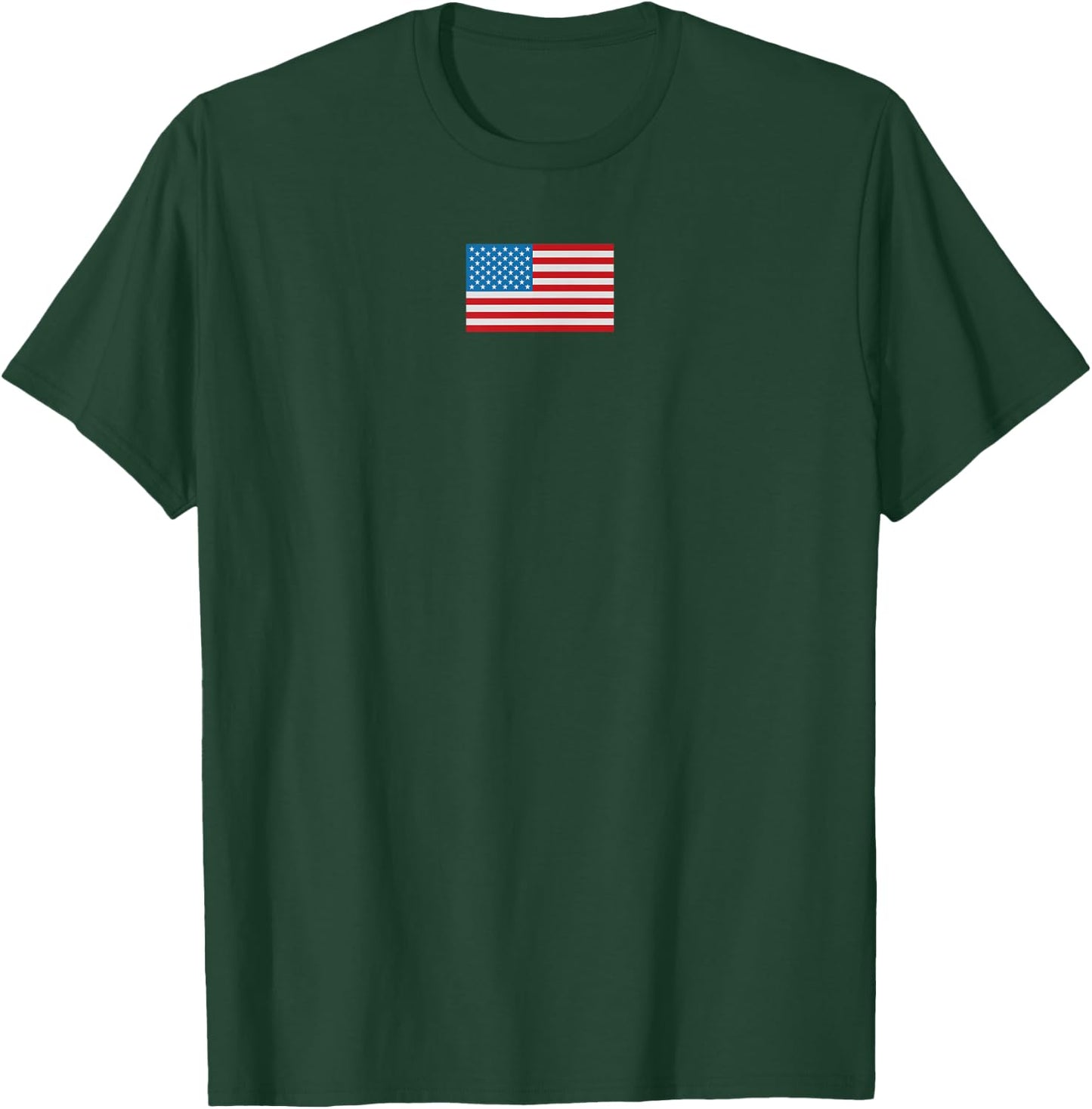 Trendy Centered Classic Patriotic Flag American T-Shirt - T-Shirt | Forest
