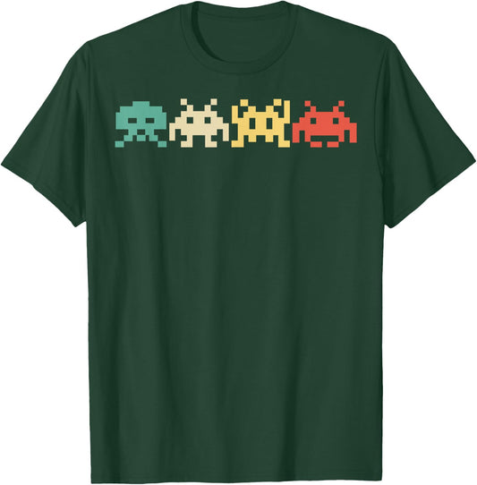 80s Video Game Vintage Retro Arcade Gamers T-Shirt - T-Shirt | Forest