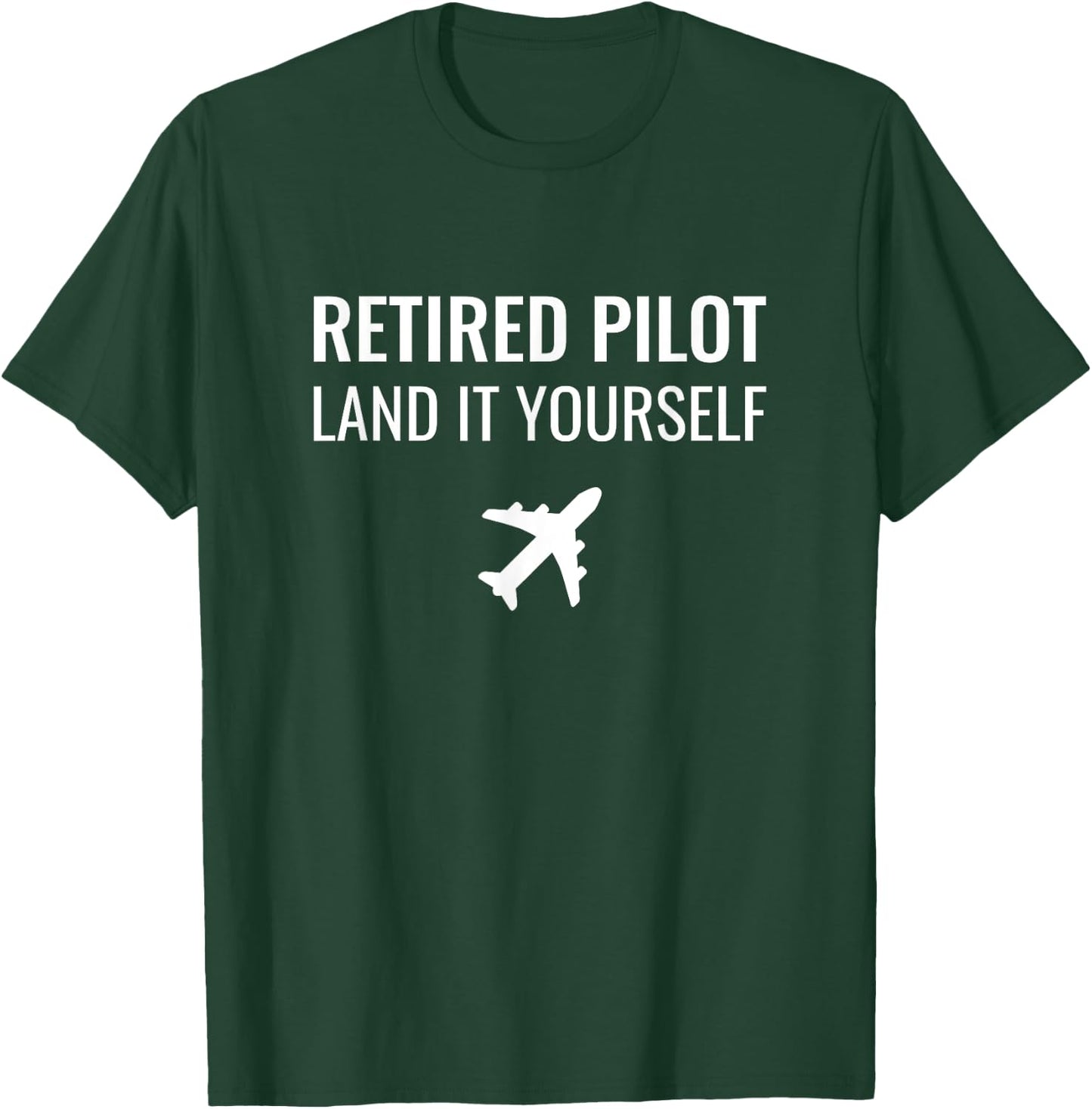 Fun Aviation Lifestyle - Retired Pilot - Men's Adults - Black - Short Sleeve - Small - Regular Fit - Cotton/Polyester Blend T-Shirt - T-Shirt | Forest
