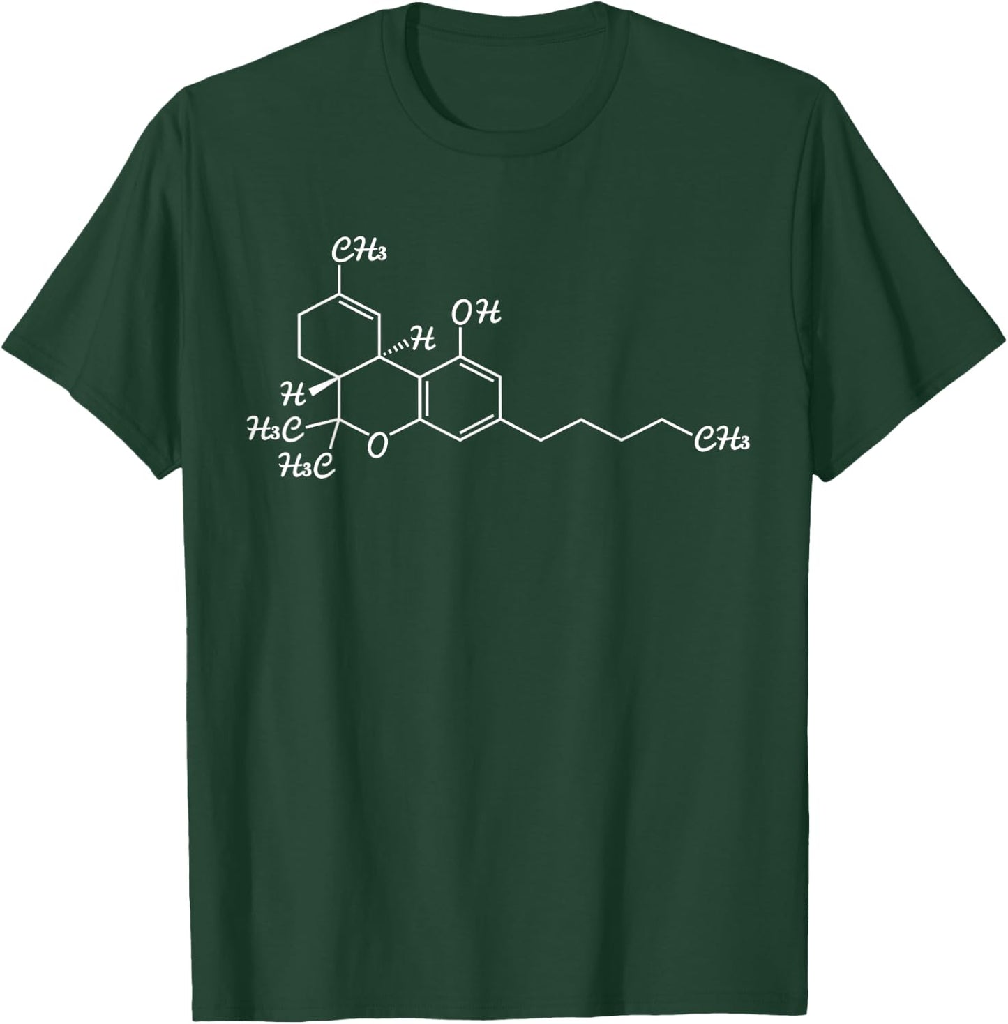 Structural Formula Medical Cannabis THC USA Hemp Weed Reggae T-Shirt - T-Shirt | Forest