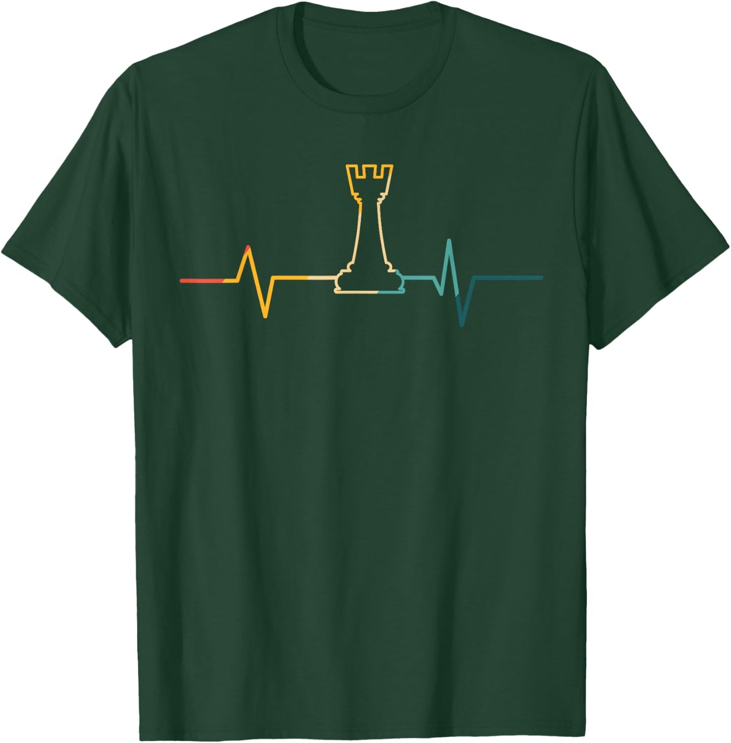 Rook Castle Chess Piece Heatbeat EKG, Chess Lover T-Shirt - T-Shirt | Forest
