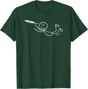 Frisbee Stickman Disc Golf Funny Ultimate Frisbee Game T-Shirt - T-Shirt | Forest