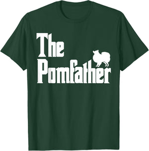 The PomFather Funny Pomeranian Dog Dad Shirt Men Gifts T-Shirt - T-Shirt | Forest