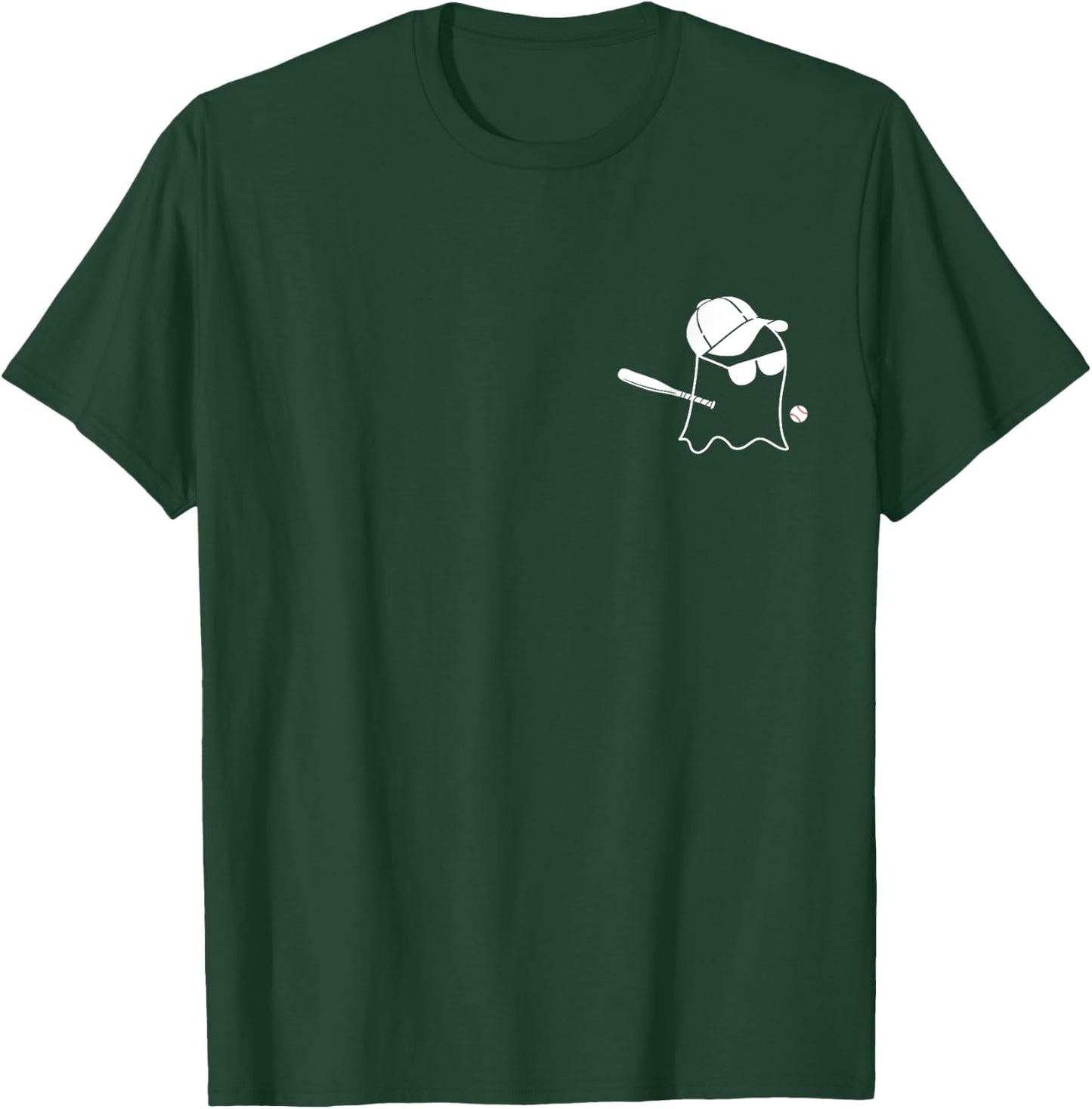 Ghost Baseball Halloween Costume Funny Baseball T-Shirt - T-Shirt | Forest