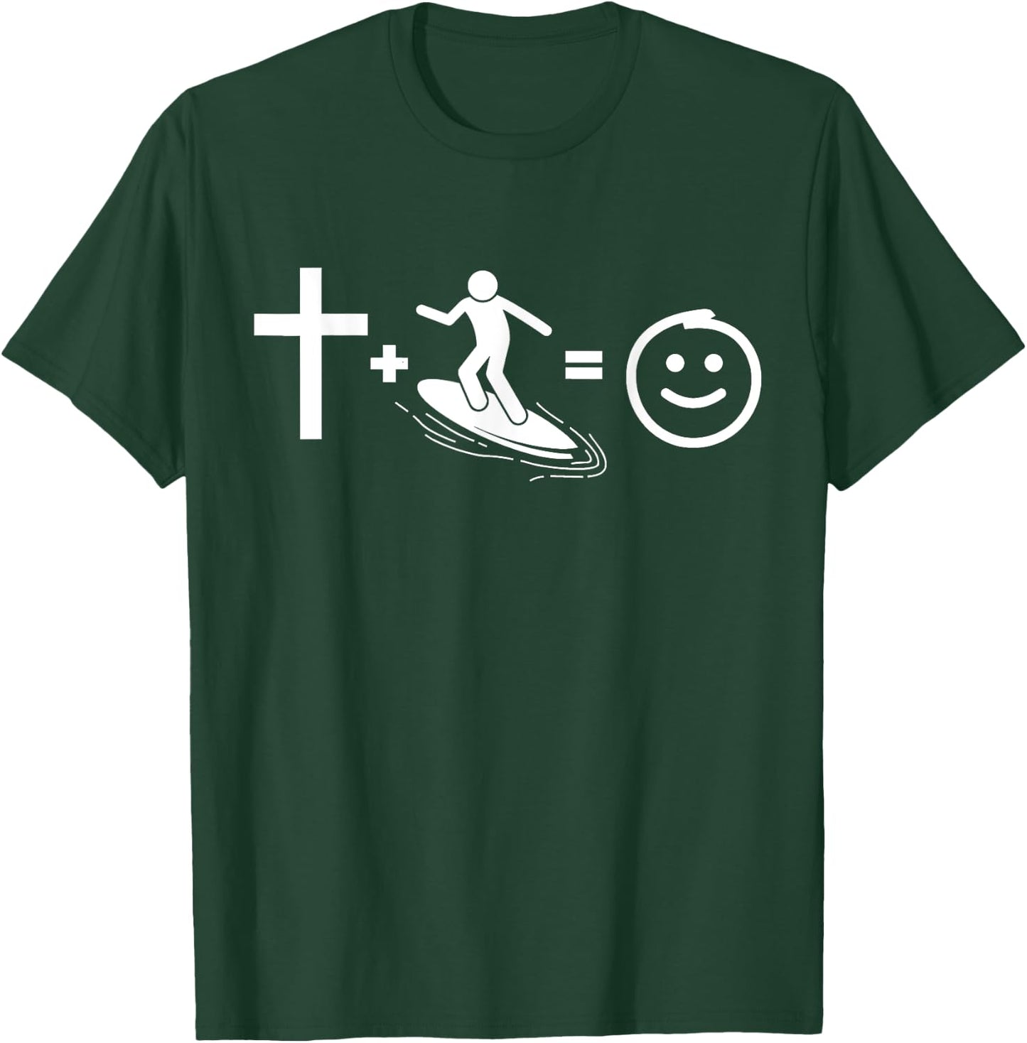 Jesus and surf makes me happy, Gift Christian surfers. T-Shirt - T-Shirt | Forest