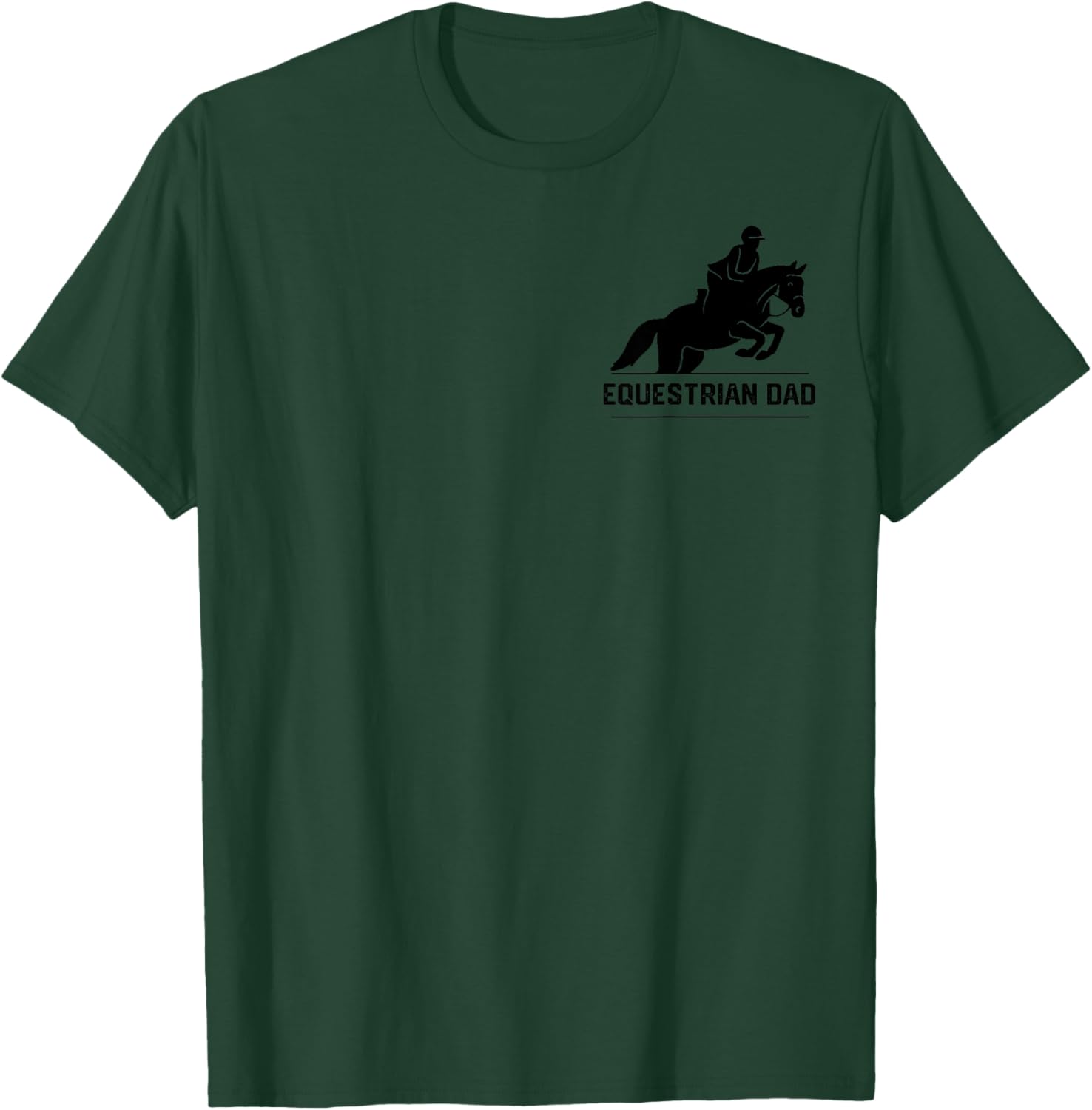 Equestrian dad life messy bun hair Horse Show dad Horseback T-Shirt - T-Shirt | Forest