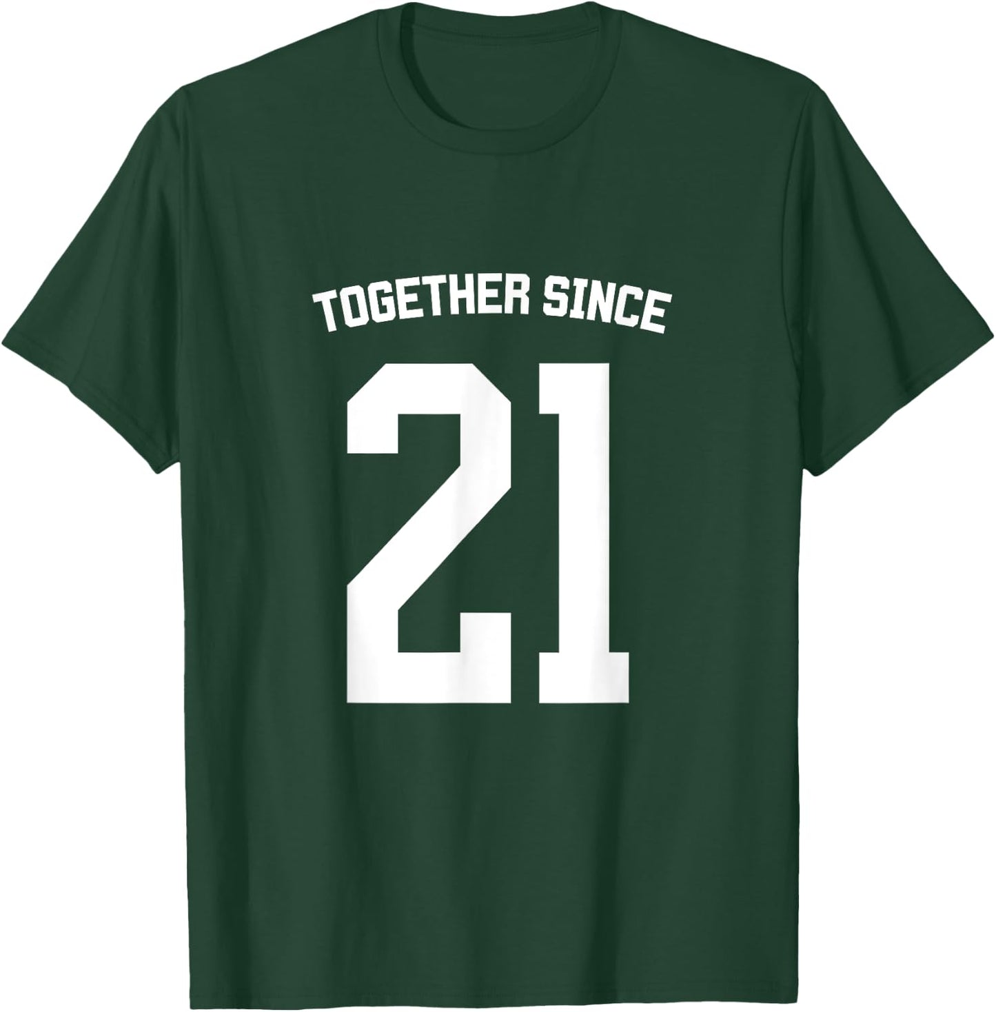Together Since 2021 Engagement Married Friends Couples Retro T-Shirt - T-Shirt | Forest