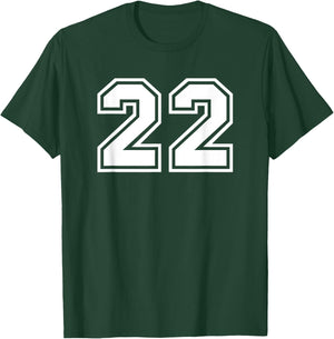 Number #22 Sports Jersey Lucky Favorite Number T-Shirt - T-Shirt | Forest