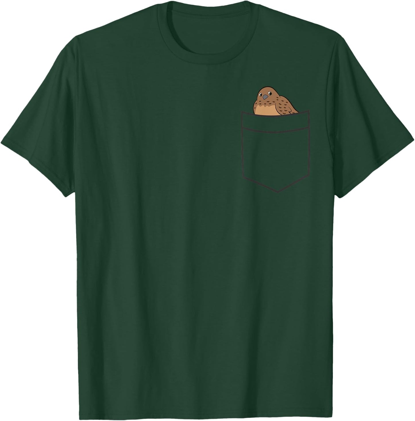 Quail Bird In A Pocket Cute Pocket Quail T-Shirt - T-Shirt | Forest