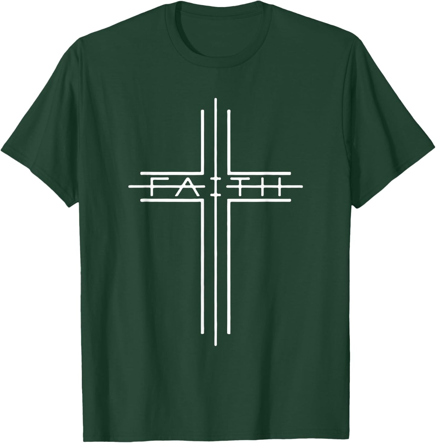 Faith Cross Jesus Christian Religious T-Shirt - T-Shirt | Forest