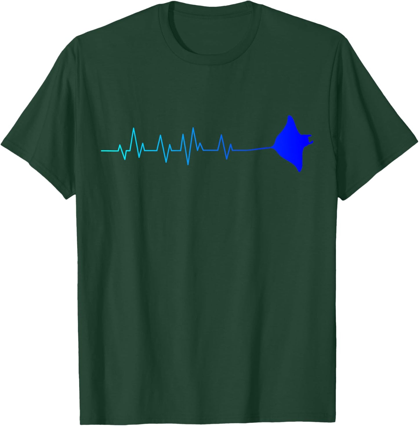 Manta Ray Heartbeat Stingray Fish Ocean Biologist T-Shirt - T-Shirt | Forest
