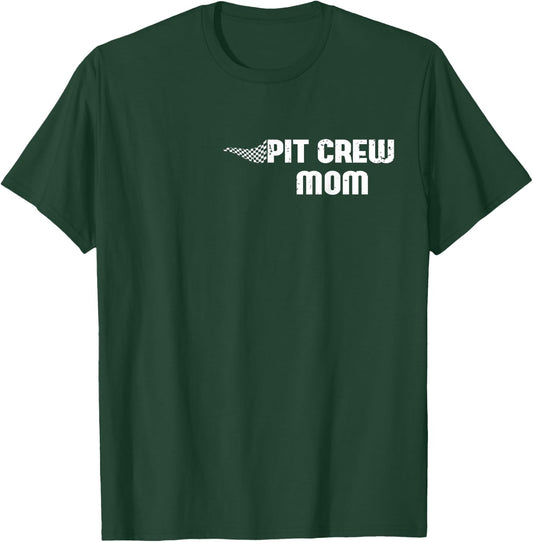 Pit Crew Mom Racing Car Family Matching Birthday Party T-Shirt - T-Shirt | Forest