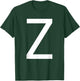 Capital Letter Z Monogram Poppins Font Initial Alphabet T-Shirt - T-Shirt | Forest