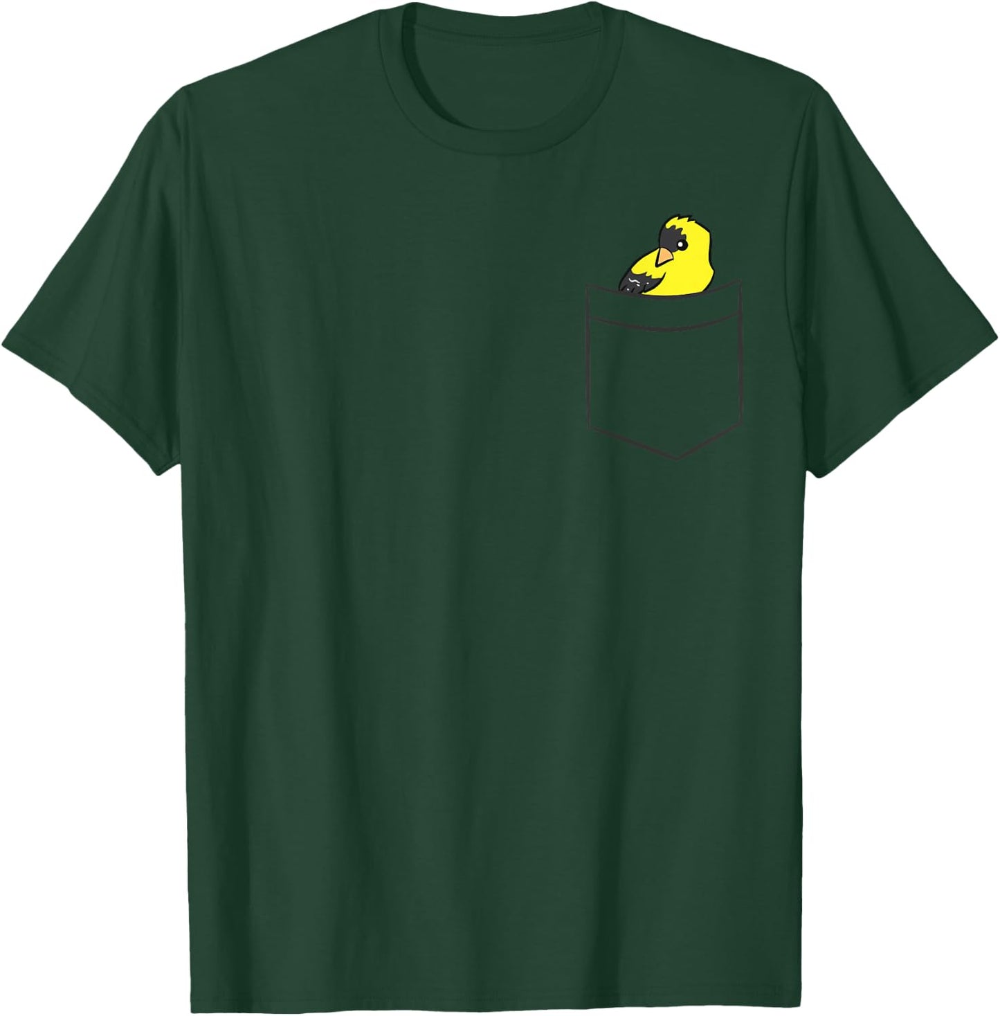 Goldfinch Bird In A Pocket T-Shirt - T-Shirt | Forest