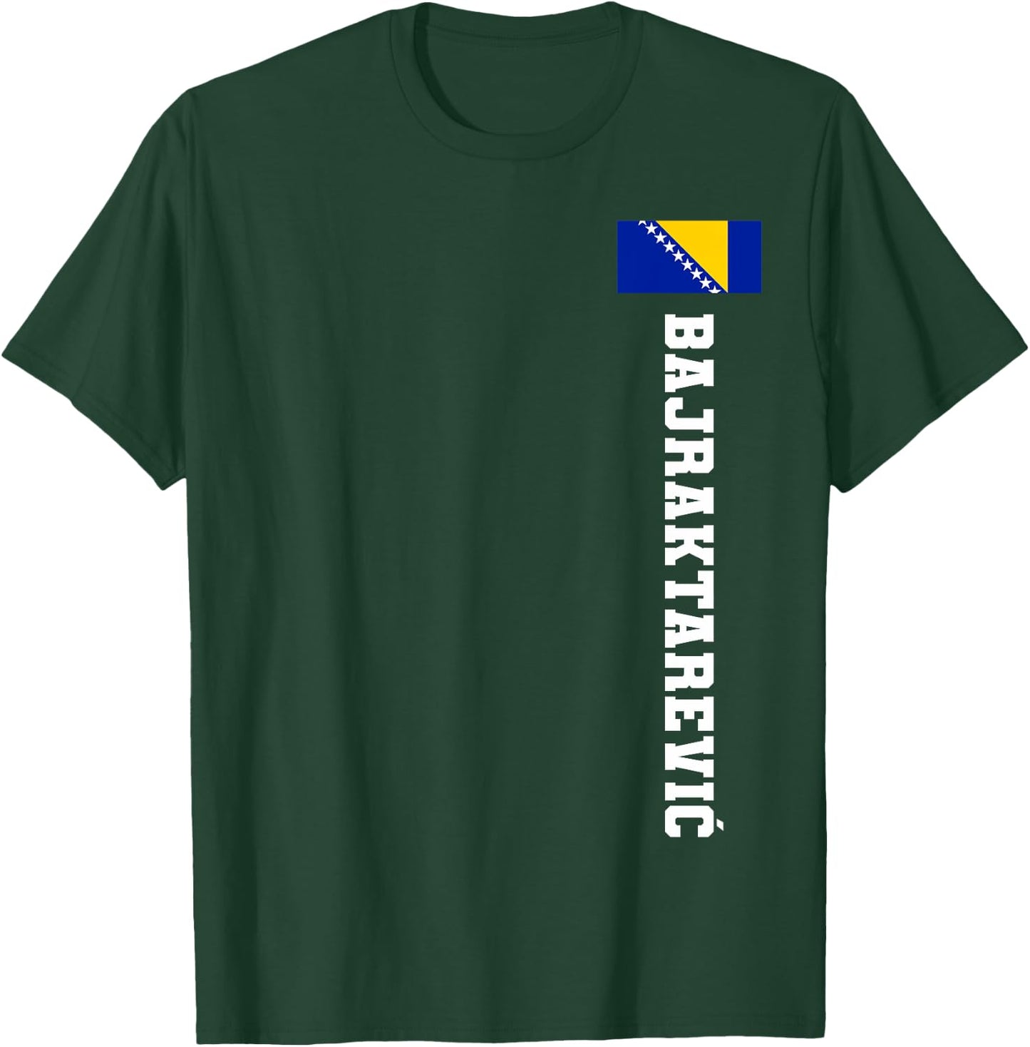 Bajraktarevic Bosnia Flag Last Name Coat Of Arm Emblem Crest T-Shirt - T-Shirt | Forest
