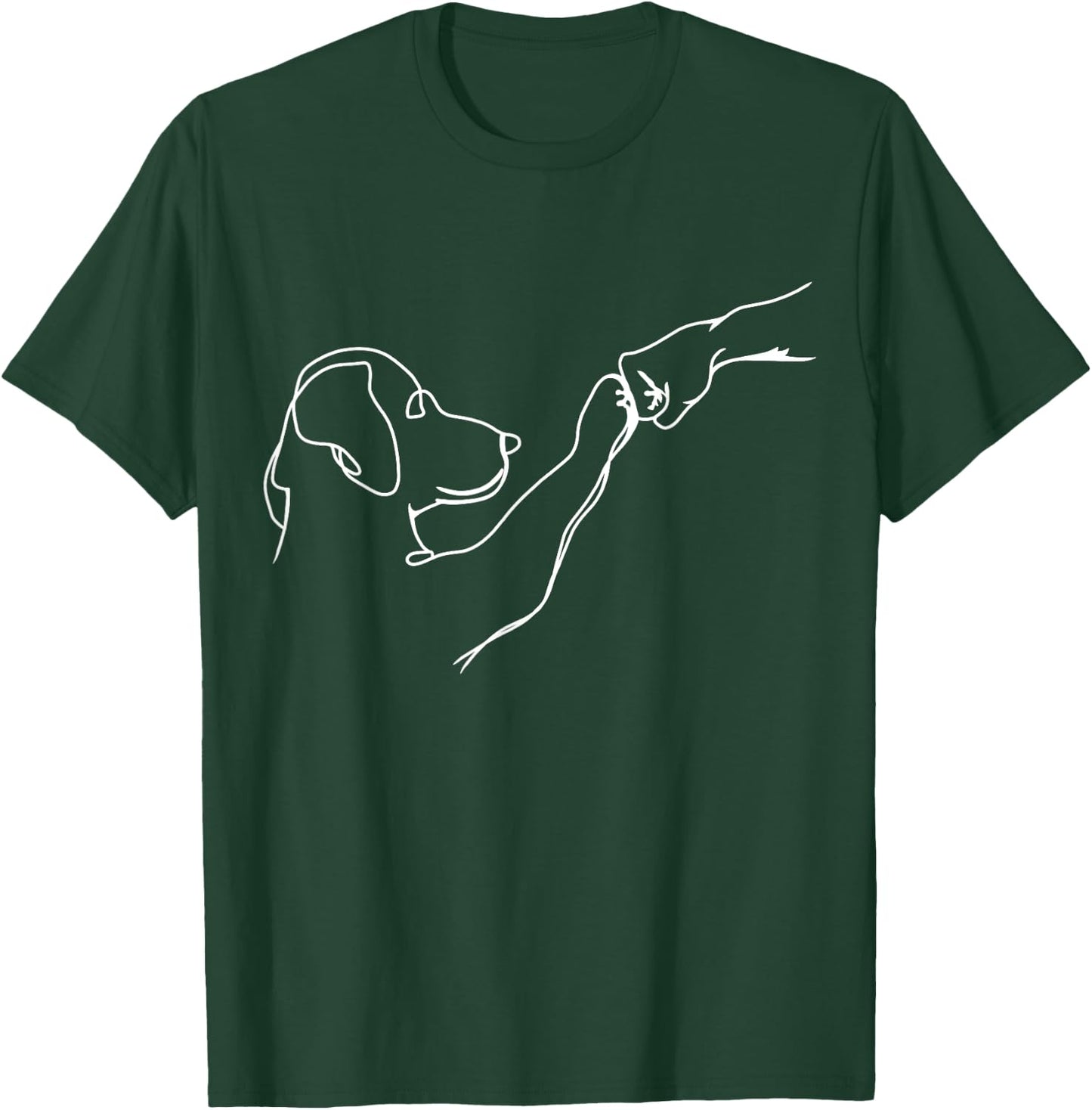 Dog And People Punch Hand Dog Man Friendship Bump Dogs Paw T-Shirt - T-Shirt | Forest