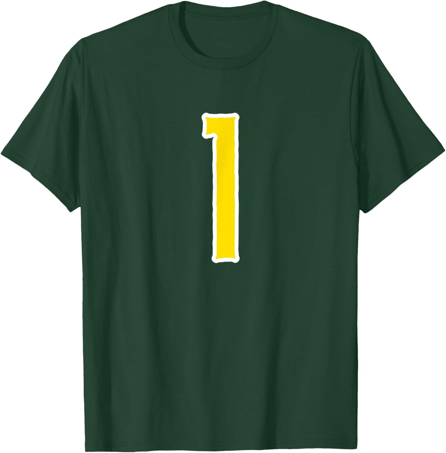 1 Jersey Yellow White Sports Team Jersey Number T-Shirt - T-Shirt | Forest