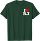 I Love Bj I Heart B.j. Name Initials Monogram T-Shirt - T-Shirt | Forest
