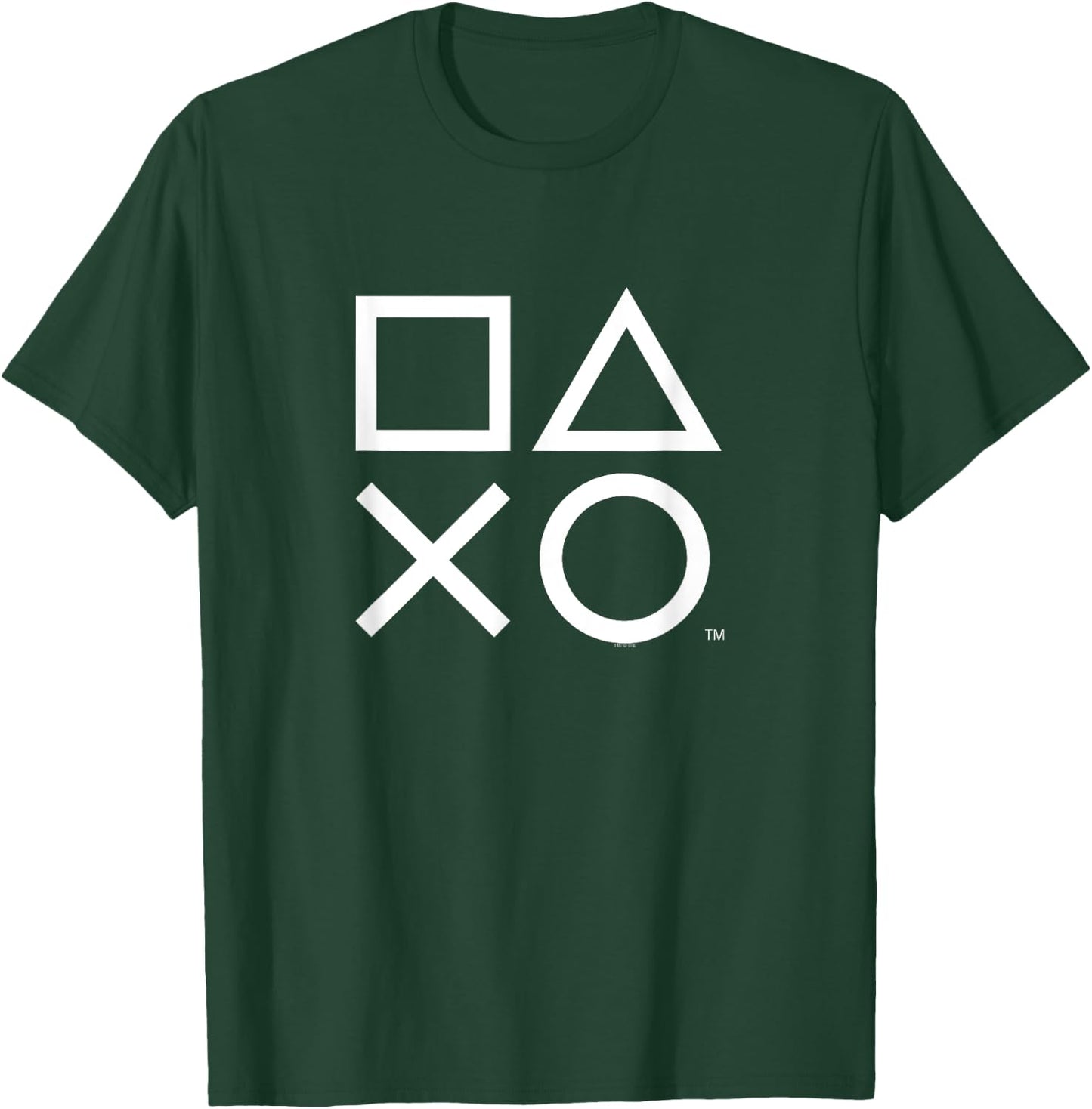 PlayStation PS5 Gamer Controller Icons in Classic White T-Shirt - T-Shirt | Forest