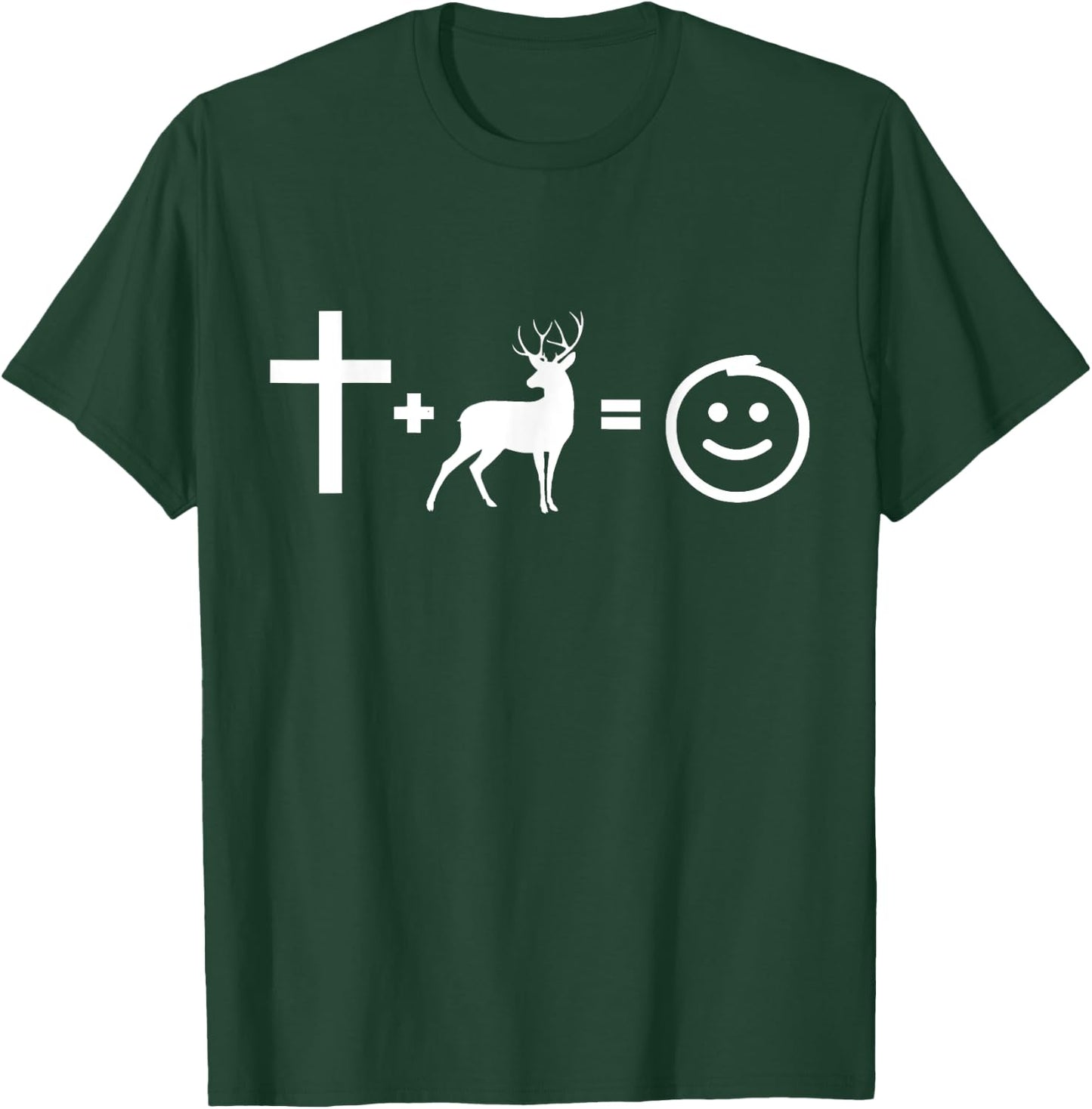 Jesus and deer hunting makes me happy, Gift christians T-Shirt - T-Shirt | Forest