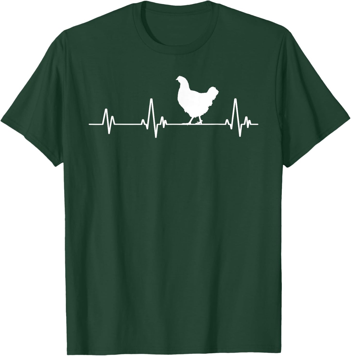 Chicken Heartbeat Pulse Cool Funny Chicken T-Shirt - T-Shirt | Forest