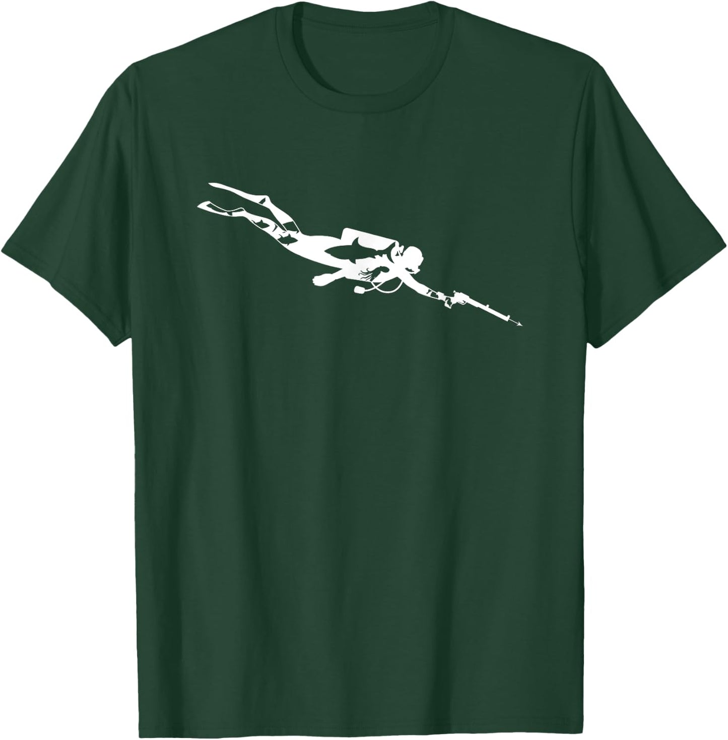 Spearfisher Spear Fishing Silhouette Spearfishing T-Shirt - T-Shirt | Forest