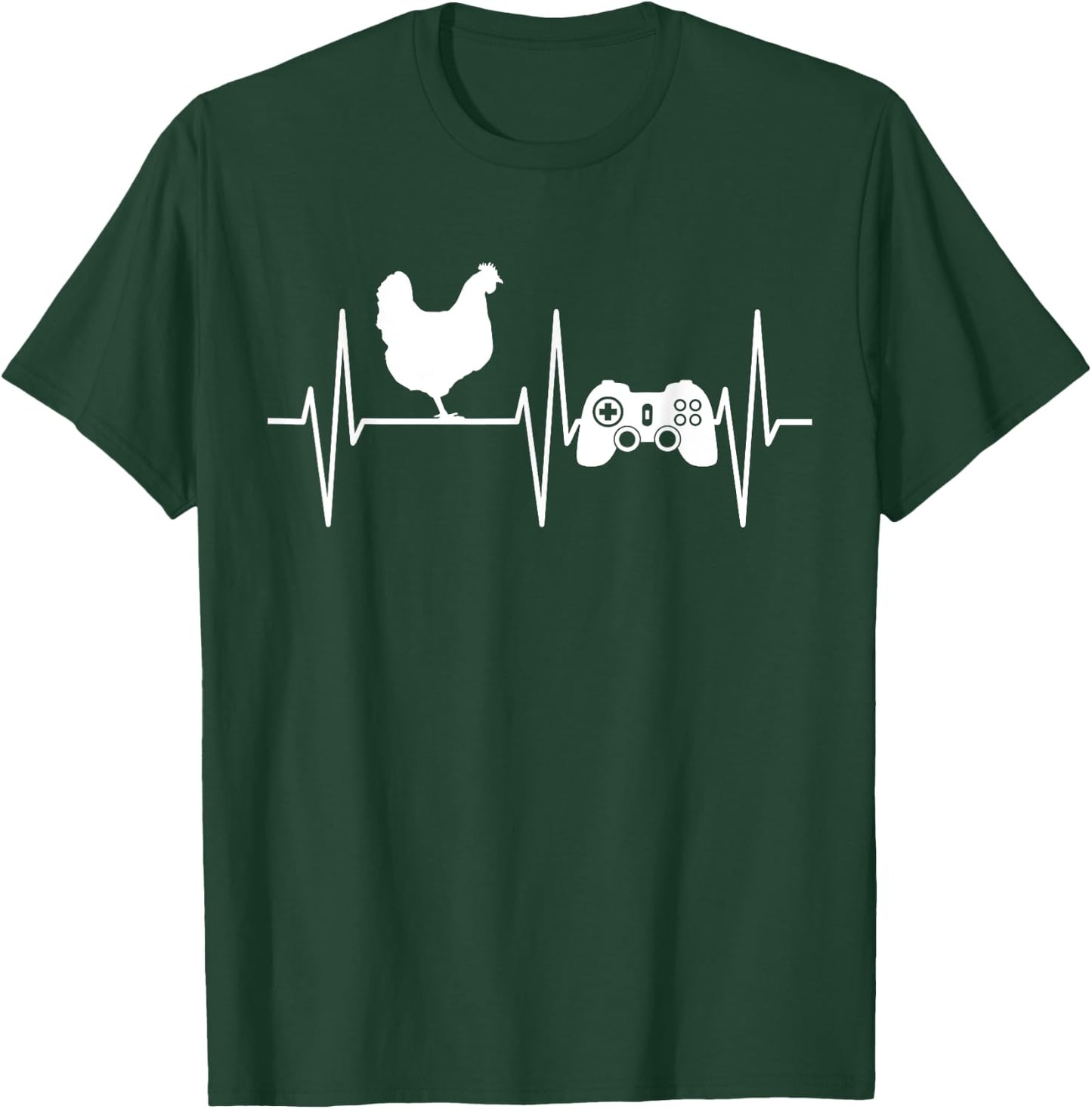 Chicken Shirt Funny Video Gamer Chicken Farmer Chicken Lover T-Shirt - T-Shirt | Forest
