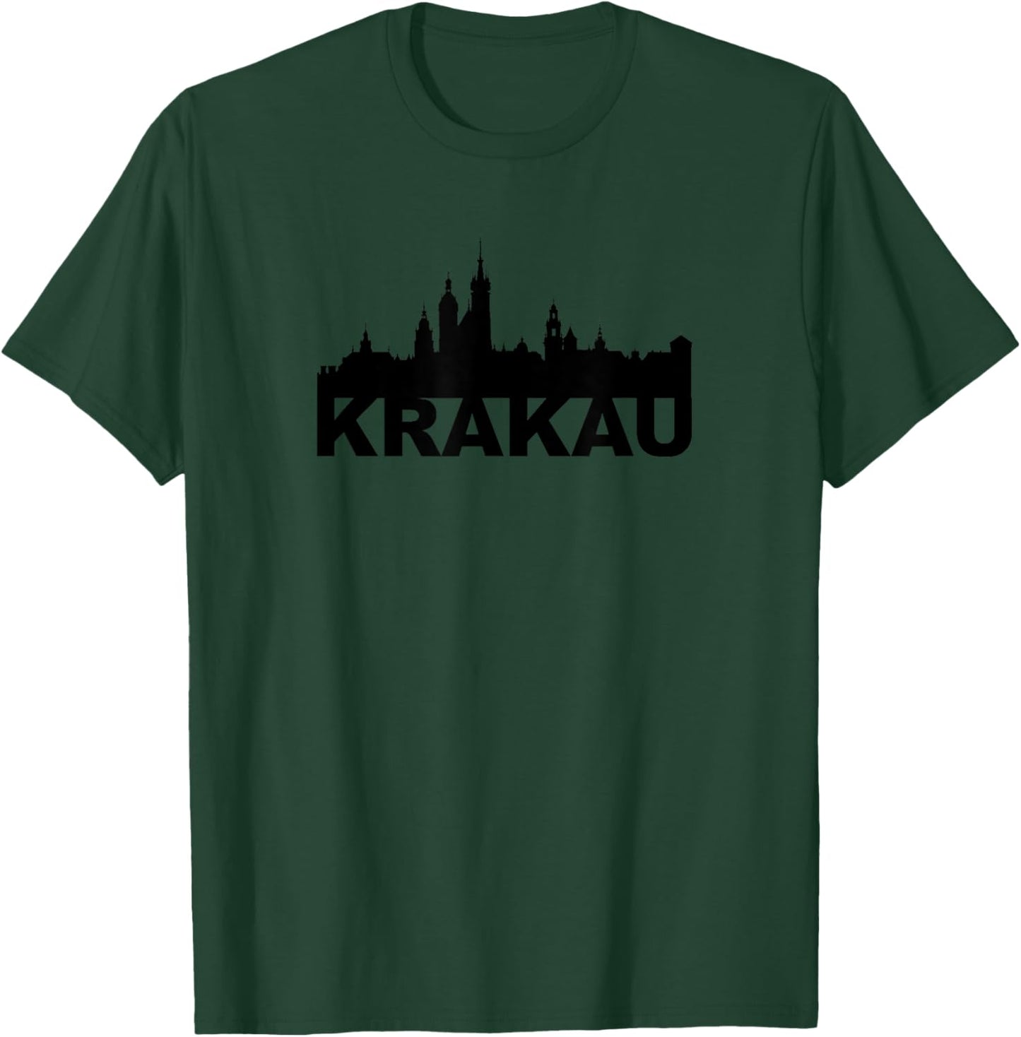 Krakau Krakow Poland City Skyline Silhouette Outline Sketch T-Shirt - T-Shirt | Forest