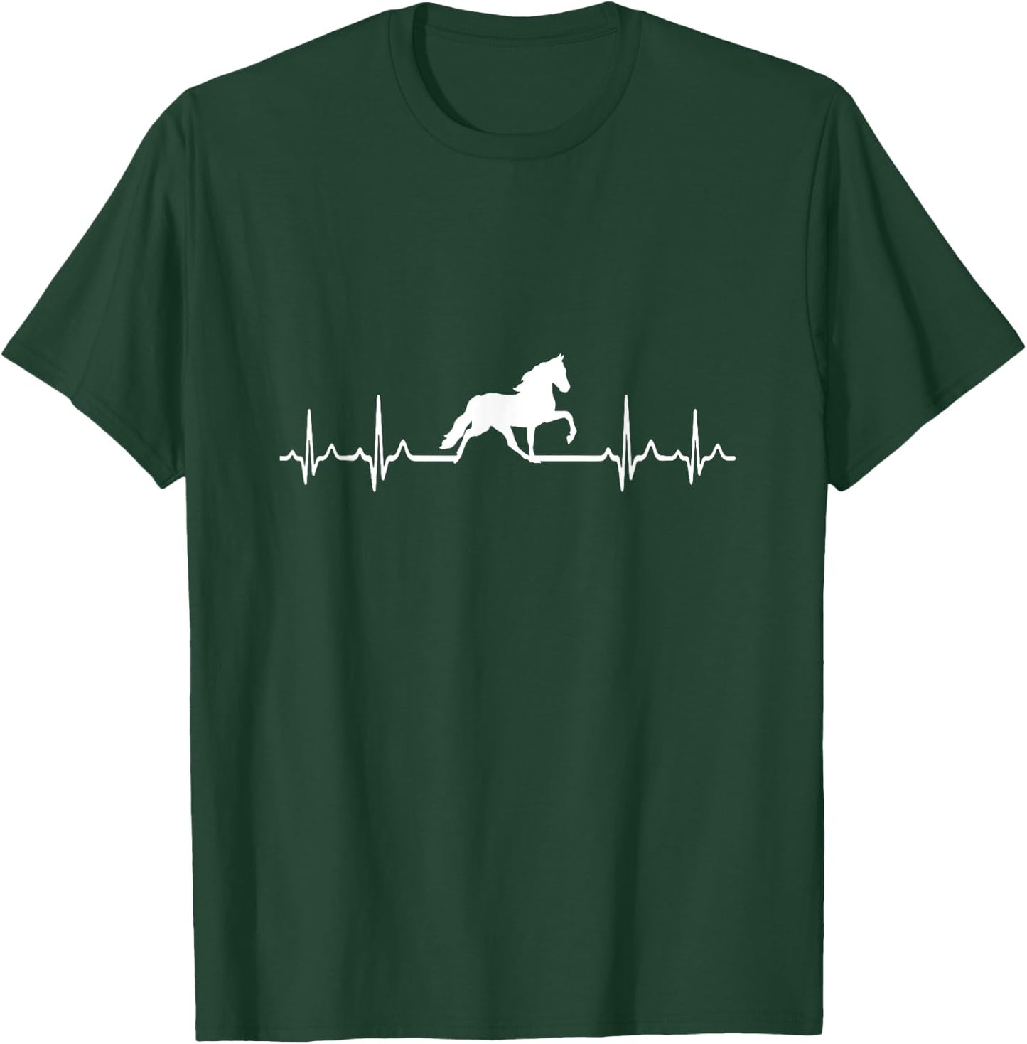 Heartbeat Horse - ECG Pulse Tennessee Walker T-Shirt - T-Shirt | Forest