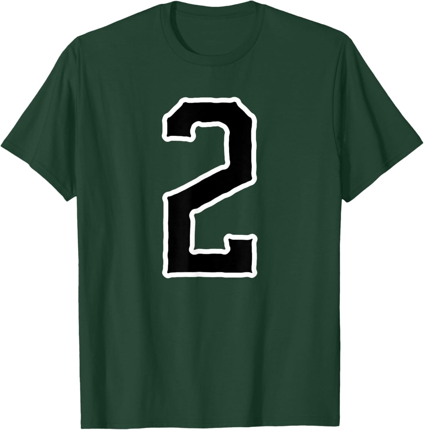Number #2 White Black Sport Number 2 T-Shirt - T-Shirt | Forest