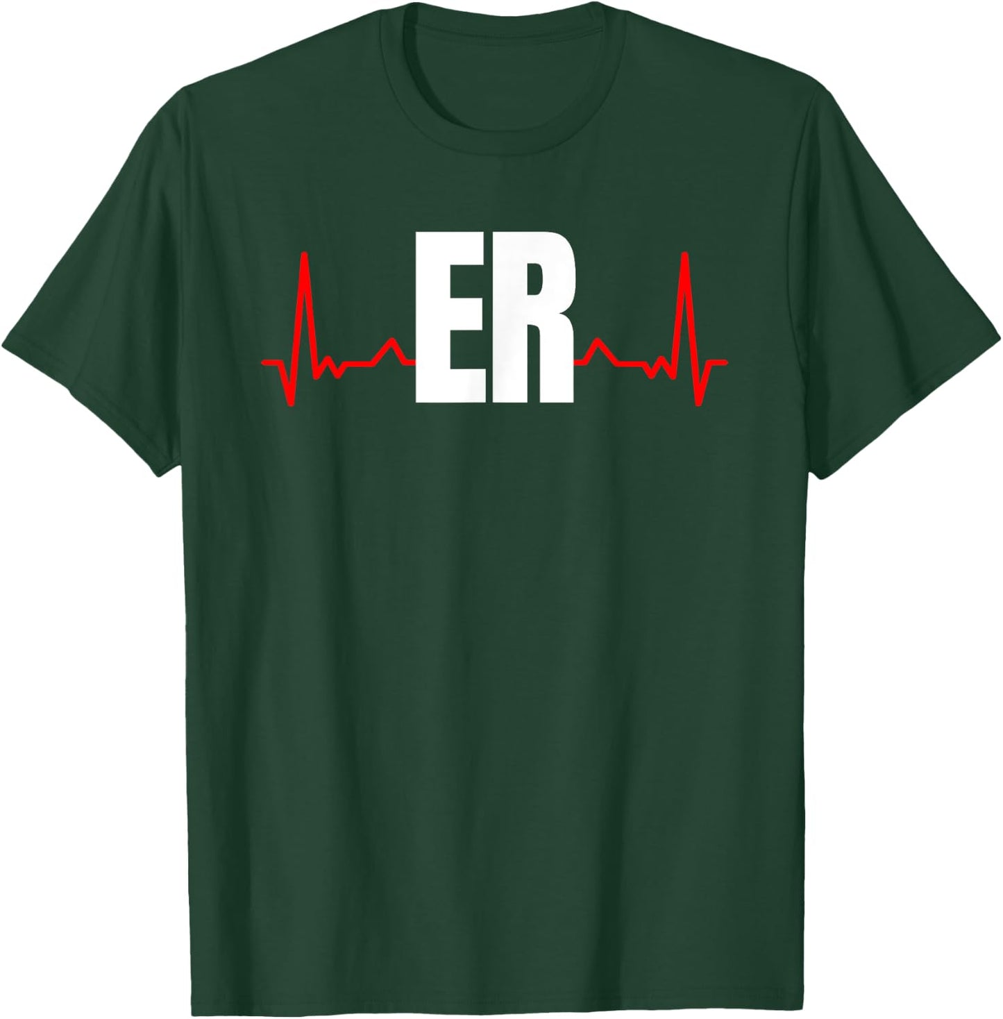 Emergency Medicine Emergency room Nurse ER Heartbeat T-Shirt - T-Shirt | Forest