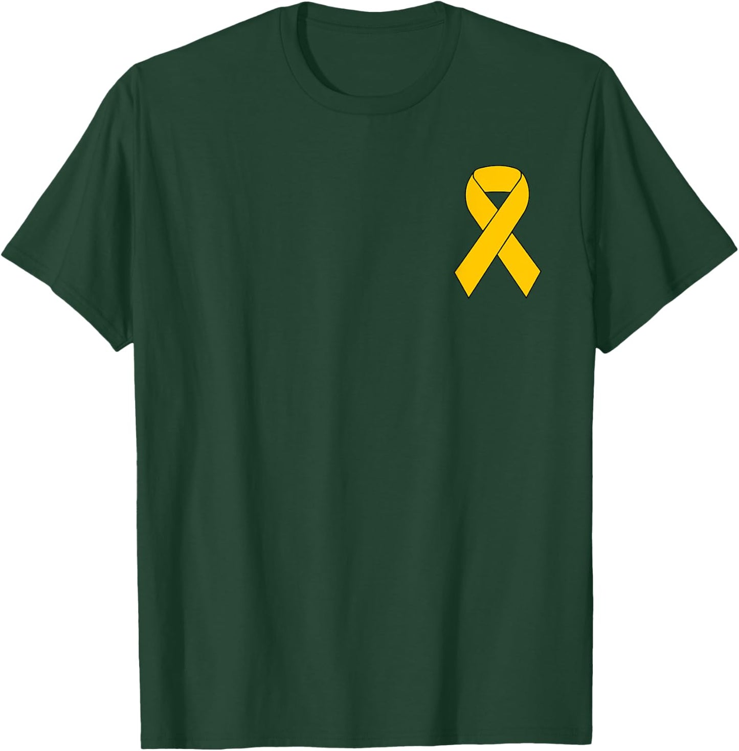 Cute Gold Ribbon Childhood Cancer Awareness Women Men Kids T-Shirt - T-Shirt | Forest