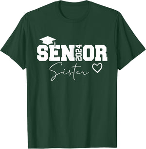 Proud Sister Class of 2024 Senior Graduate Senior 24 T-Shirt - T-Shirt | Forest
