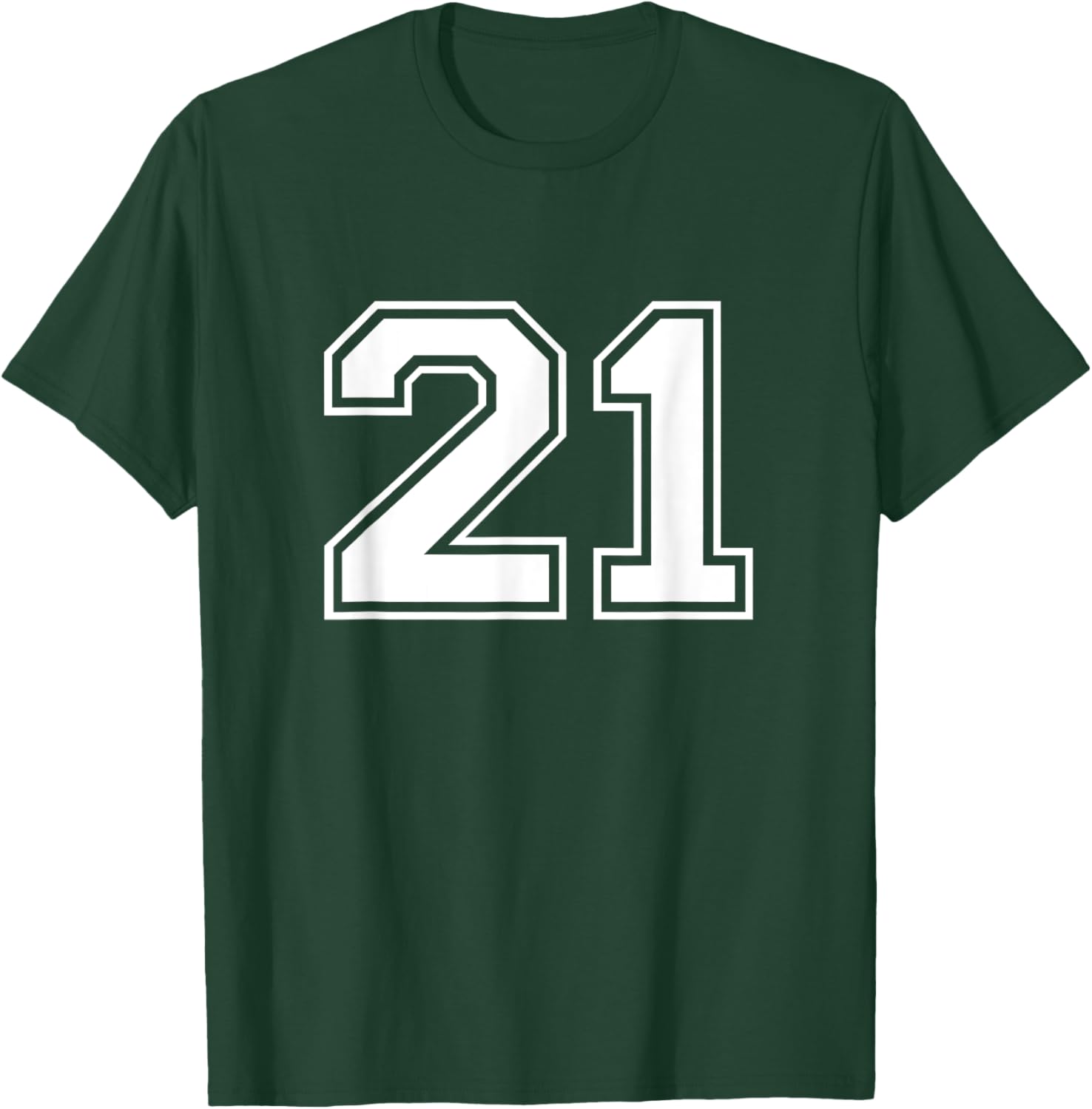 21 Sports Number Fan Best Player Numbers Game Winner Lucky T-Shirt - T-Shirt | Forest