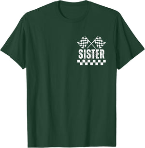 Racing Birthday Party Car Pit Crew Sister Family Matching T-Shirt - T-Shirt | Forest