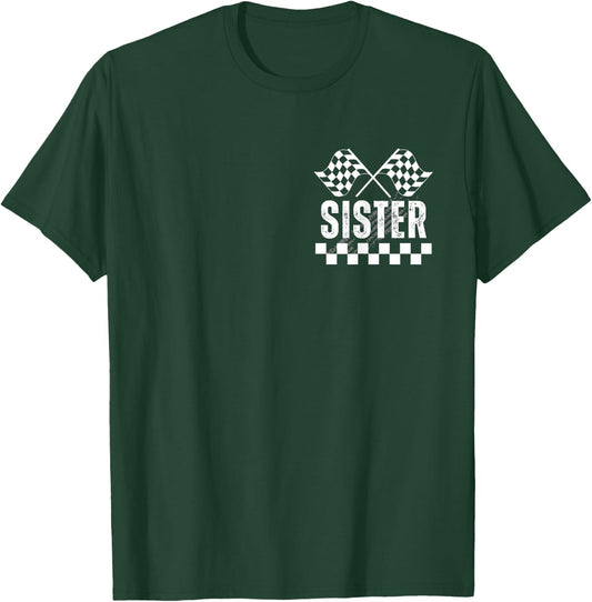 Racing Birthday Party Car Pit Crew Sister Family Matching T-Shirt - T-Shirt | Forest
