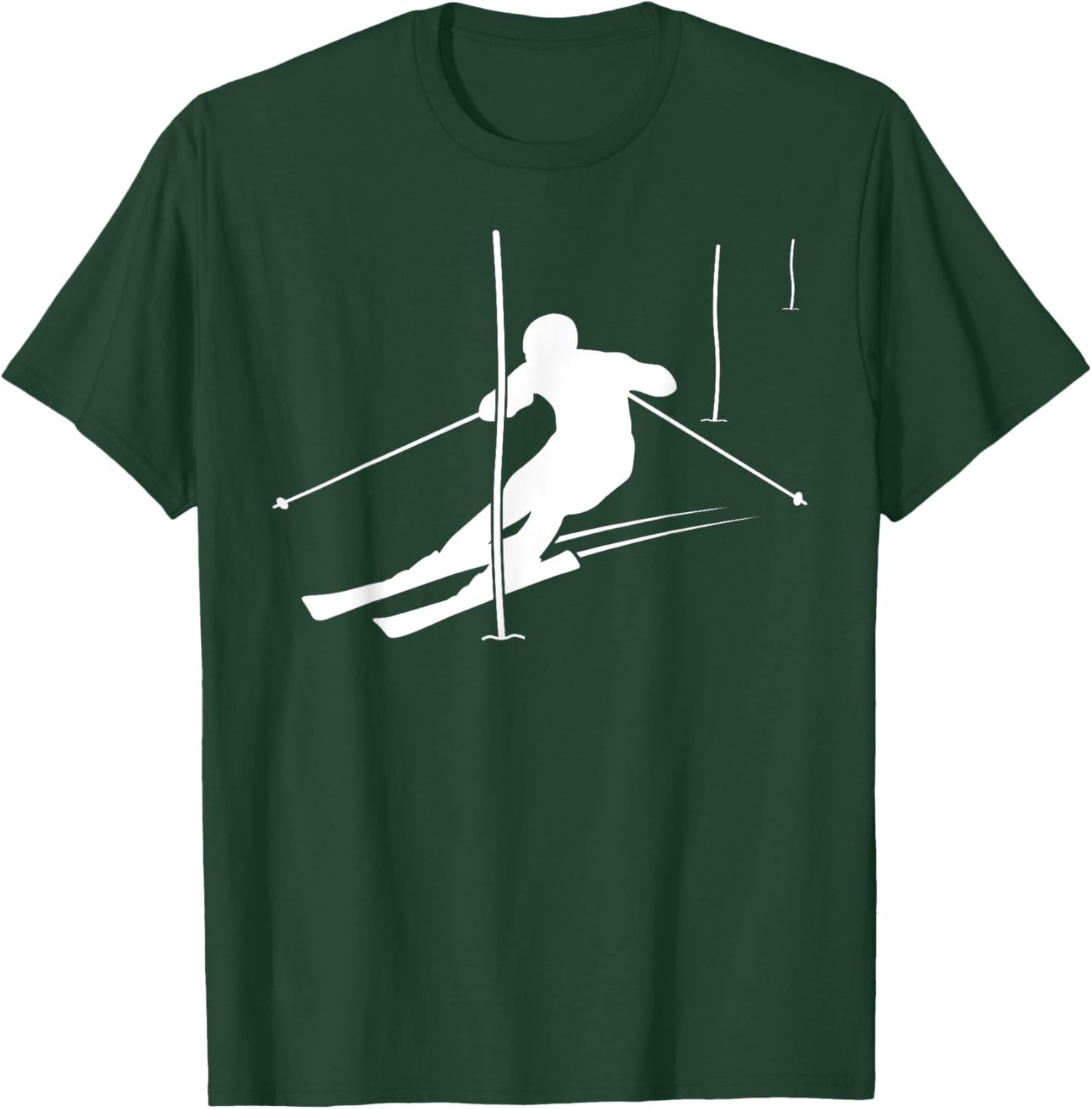 Alpine ski racing, racing runner, ski slope, slalom course skier T-Shirt - T-Shirt | Forest